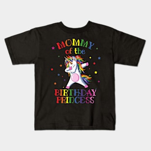 Mommy Of The Birthday Princess Unicorn Kids T-Shirt